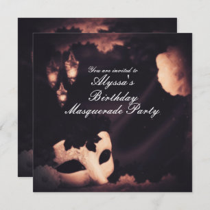 Invitation de Masque Vintage de Luminosité Élégant