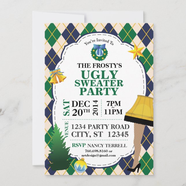 Invitation de mauvais goût de fête de Noël (Devant)