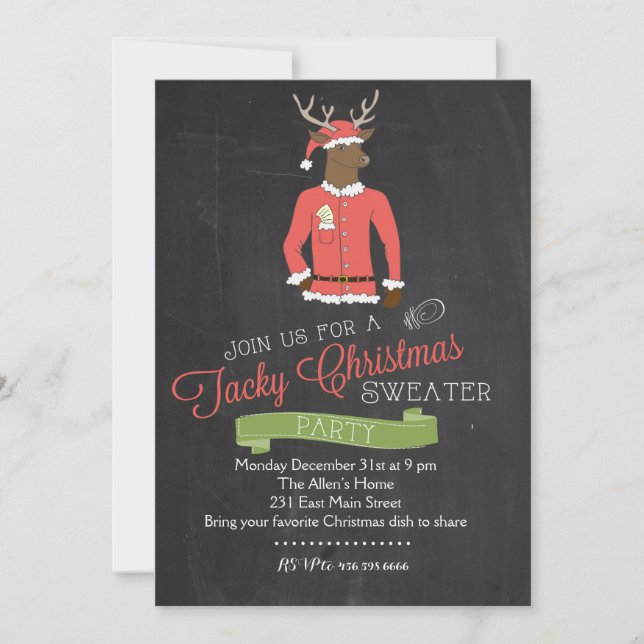 Invitation de mauvais goût de fête de Noël de (Devant)