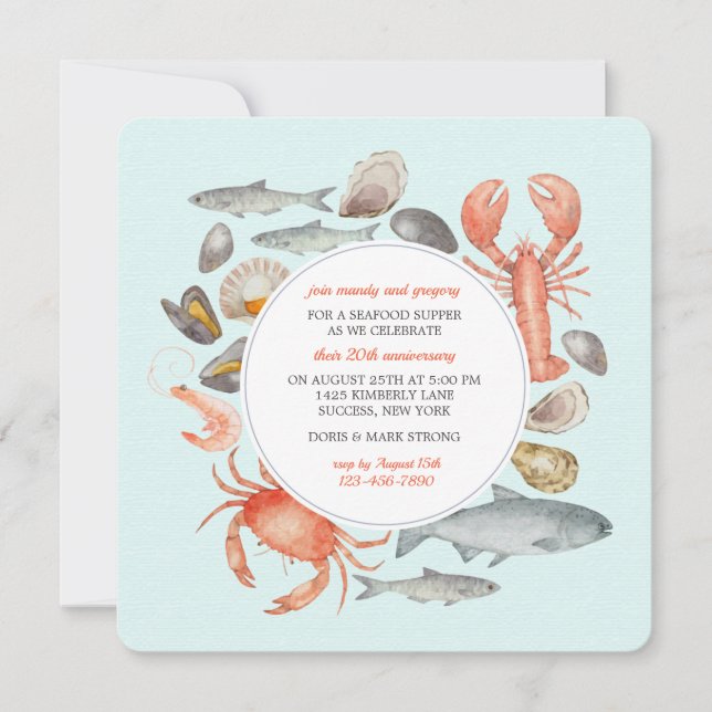 Invitation de mélange de fruits de mer (Devant)