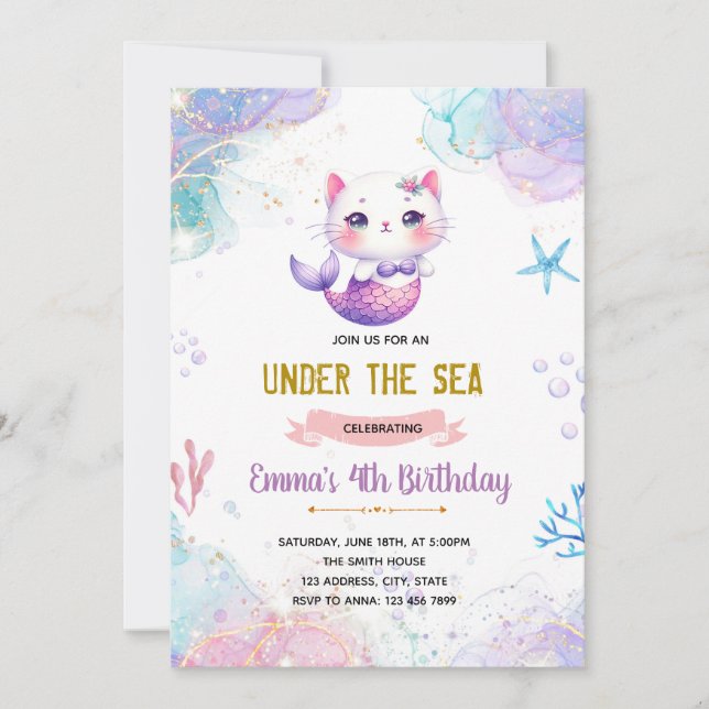 Invitation de Mermaid (Devant)