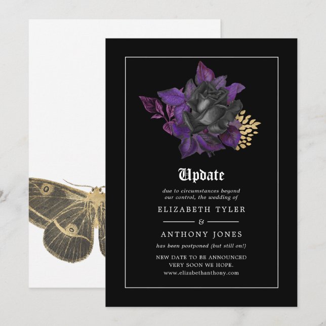 Invitation de mise à jour du Mariage gothique d'Ha (Devant / Derrière)
