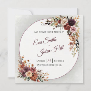 Invitation de mise en vente de date de mariage à t