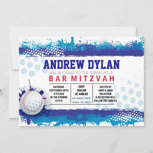 Invitation de Mitzvah de barre d'ÉCLABOUSSURE de (Devant)
