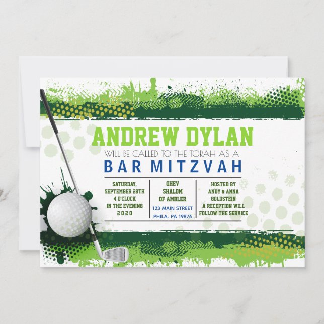 Invitation de Mitzvah de barre d'ÉCLABOUSSURE de (Devant)