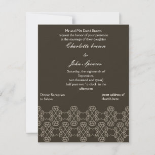 Invitation de Mocha mariage damassé