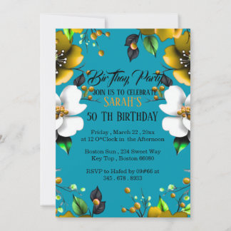 Invitation de modèle de 50e anniversaire Bonjour F
