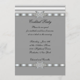 Invitation de modèle de cocktail Silver & Black