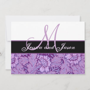 Invitation de monogramme Vintage Iris Purple