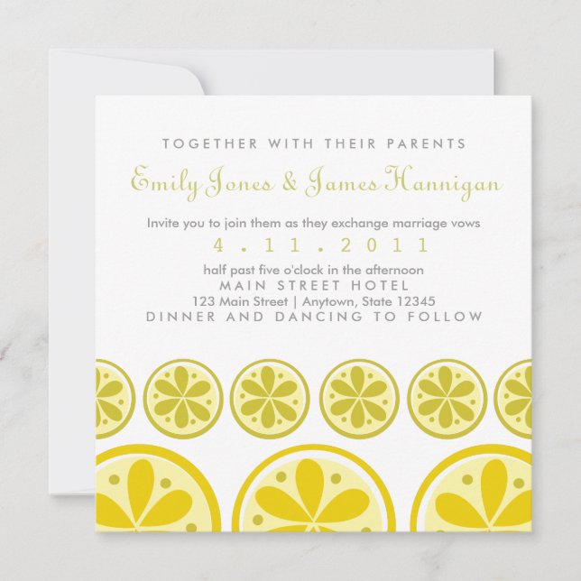 Invitation de motif d'agrume (Devant)