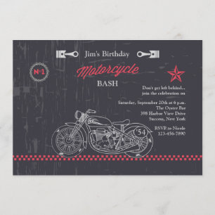 Invitation de motocyclette Chalkboard