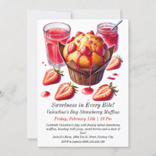 Invitation de muffins aux fraises de la Saint-Vale