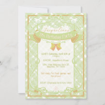 Invitation de naissance de princesse Art Nouveau v