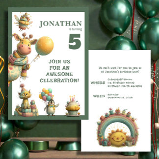 Invitation de naissance personnalisée et fantaisis