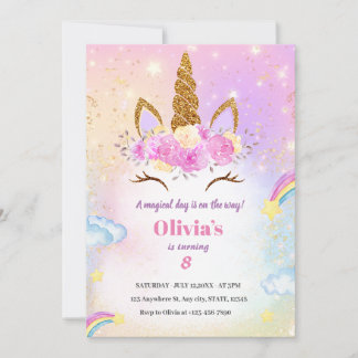 INVITATION DE NAISSANCE UNICORN