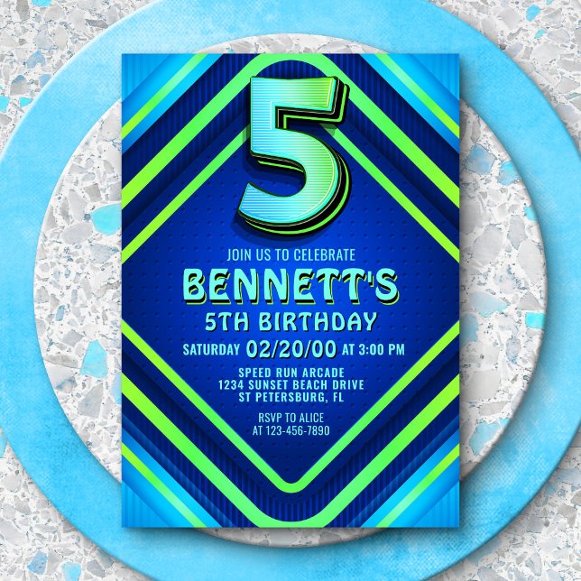 Invitation de Neon 5e anniversaire (Créateur téléchargé)