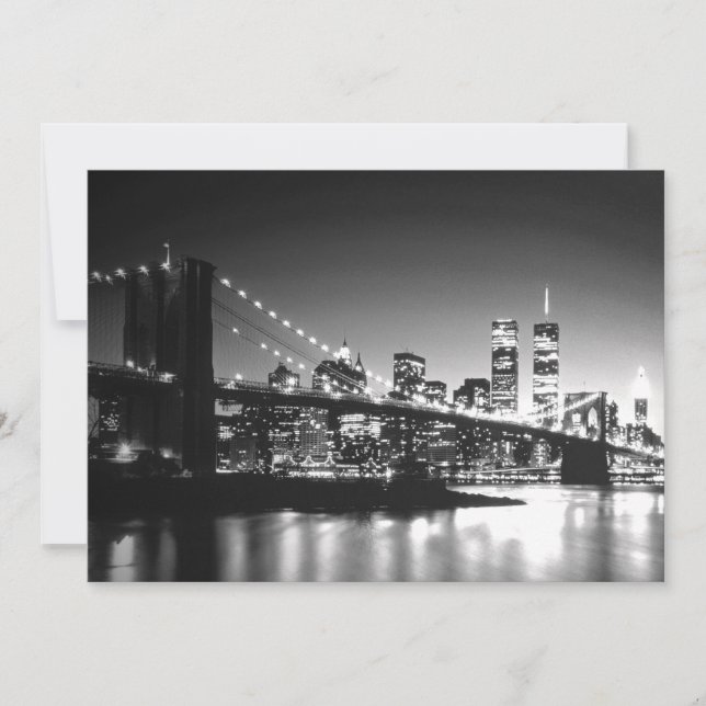 Invitation de New York en noir et blanc (Devant)