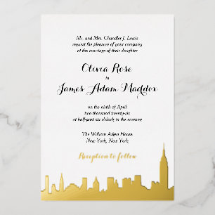 Invitation de New York Gold Foil