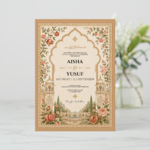 Invitation de Nikah islamique luxueuse de jardin m