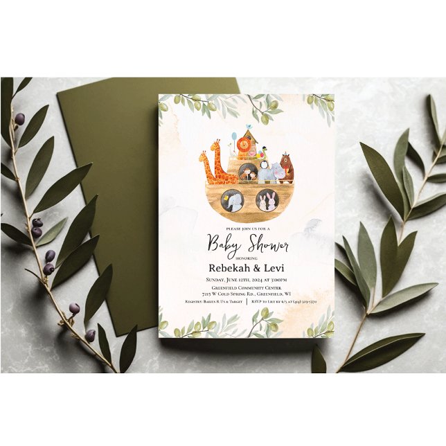 Invitation de Noah's Ark Baby shower (Créateur téléchargé)