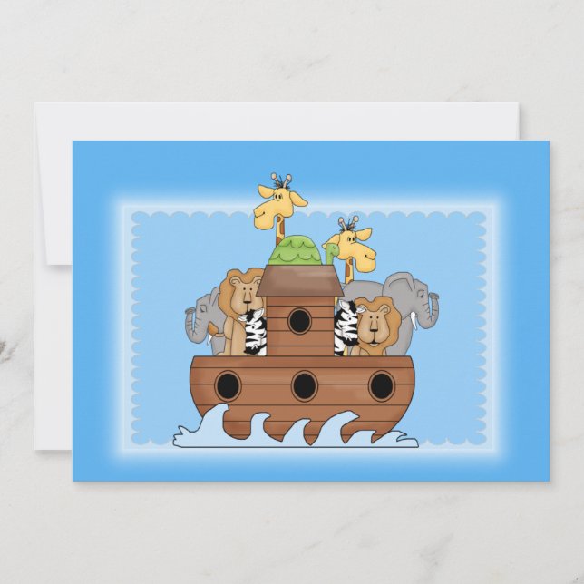 Invitation de Noah's Ark Baby shower (Devant)