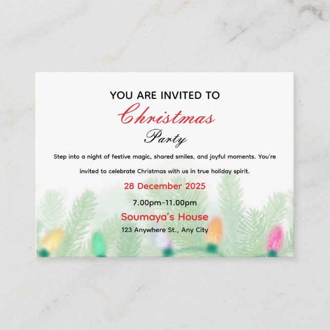 Invitation de Noël  (Devant)