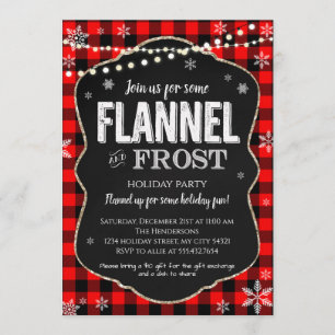 Invitation de Noël à la flanelle et au givre