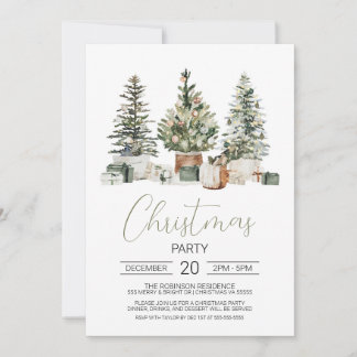 Invitation de Noël, Aquarelle Noël