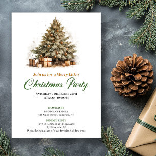 Invitation de Noël Arbre de Noël Couleurs Terreuse