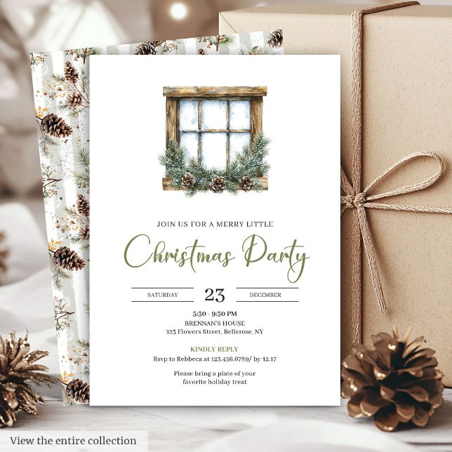 Invitation de Noël aux couleurs neutres et bohèmes (Classic Boho Neutral Colors Christmas Invite Design

)