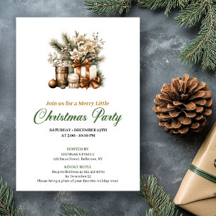 Invitation de Noël aux couleurs terreuses et paisi
