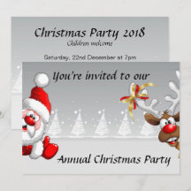 invitation de Noël avec le renne de père Noël