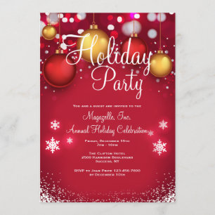 Invitation de Noël Baubles Party