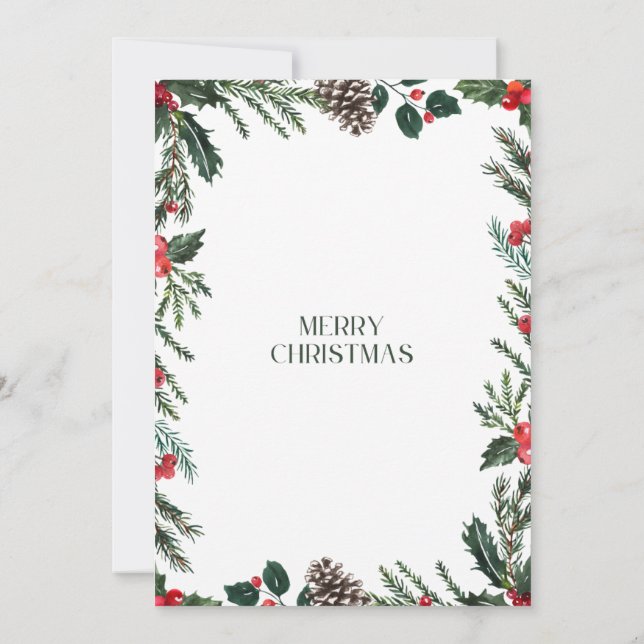 Invitation de noël blanc et vert (Dos)