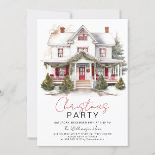 Invitation de Noël Cabine d'hiver cosy