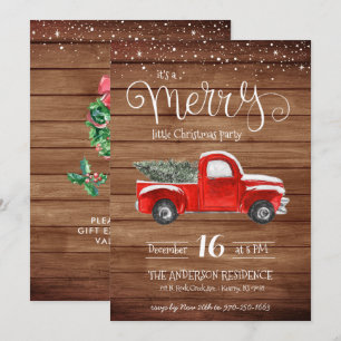 Invitation de Noël camion rouge vintage