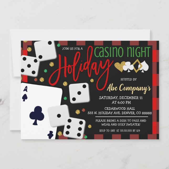 Invitation de Noël Casino Party (Devant)