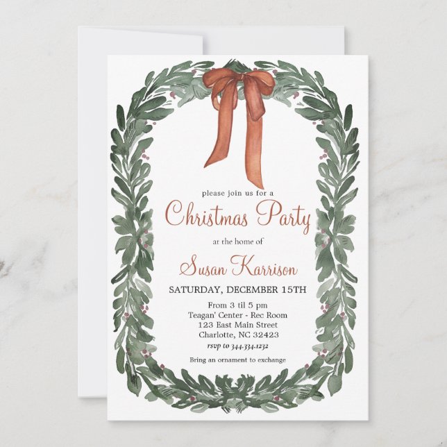 Invitation de Noël Cuivre arcs (Devant)