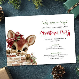 Invitation de Noël de bébé cerf mignon dessin anim
