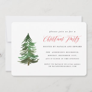Invitation de Noël de la forêt d'aquarelle.