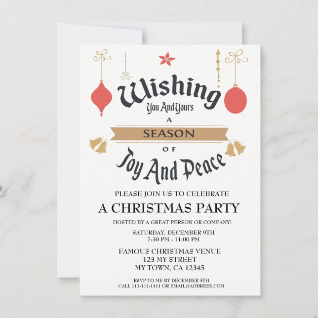 Invitation de Noël de l'entreprise modifiable (Devant)
