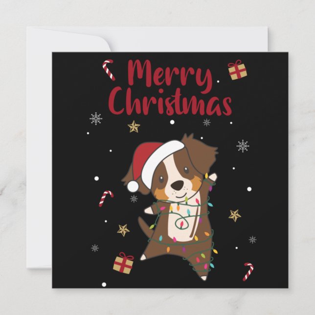 Invitation de Noël d'hiver de Berger Australien Me (Devant)