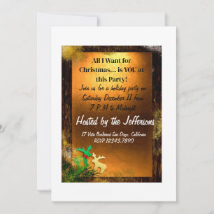 Invitation de Noël doré