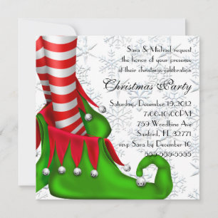invitation de noël elf shoe