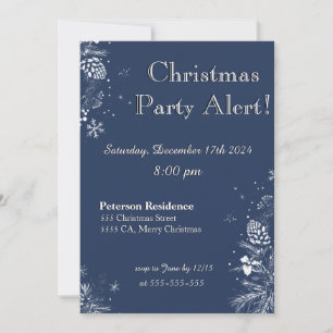 Invitation de Noël en bleu&blanc