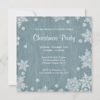 Invitation de Noël en bois rustique