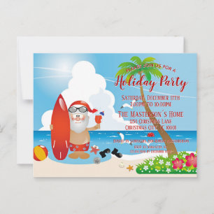 Invitation de Noël Funny Beach