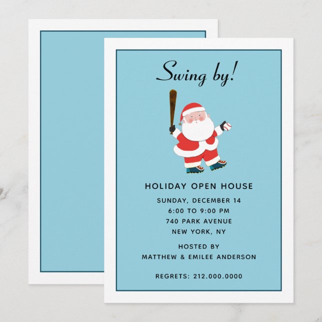 Invitation de Noël Holiday House (Devant / Derrière)