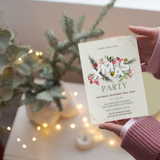 Invitation de Noël Holly Berries (Créateur téléchargé)