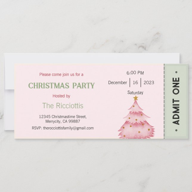Invitation de Noël, Invitation de Noël (Devant)